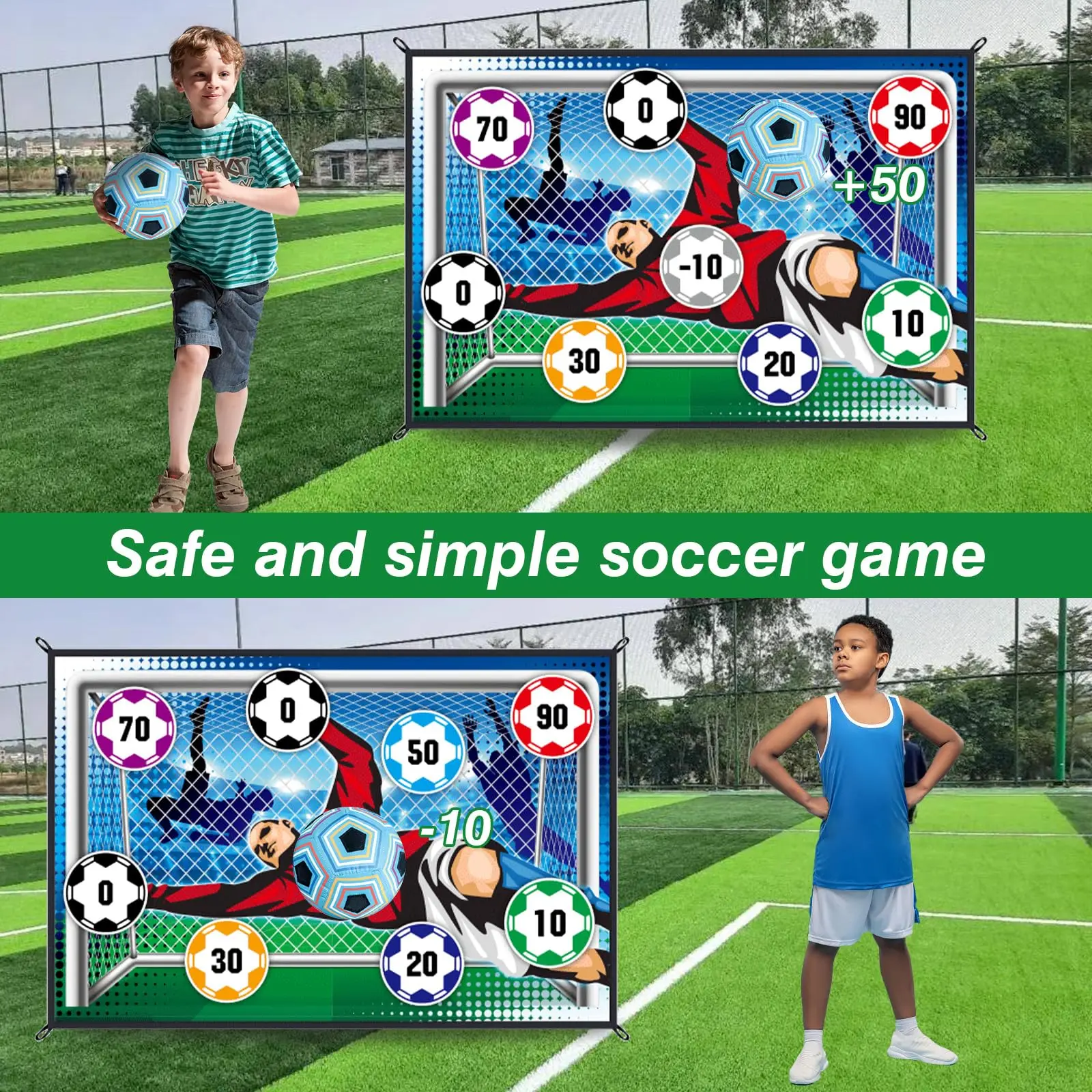 Tapis de jeu de football de 150 cm, ensemble de jouets de football pour l