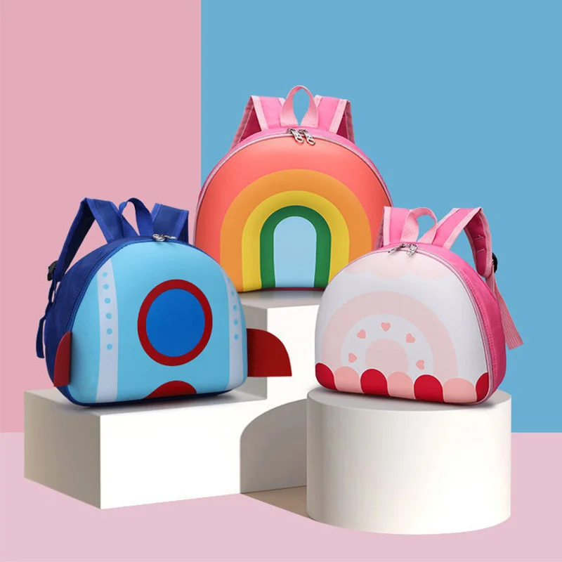 Sacs d'école arc-en-ciel pour enfants, sacs à dos imperméables à fermeture éclair pour garçons et filles de la maternelle de 2 à 6 ans, sacs d'école mignons de dessin animé