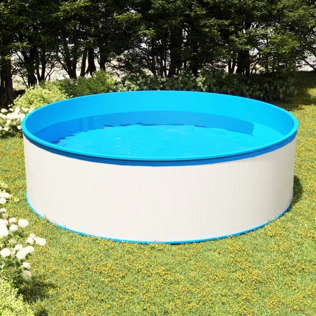 Piscine à remous 350x90 cm blanche pour l'extérieur, piscine de jeu aquatique pour la cour, piscine familiale de loisirs, fête aquatique estivale