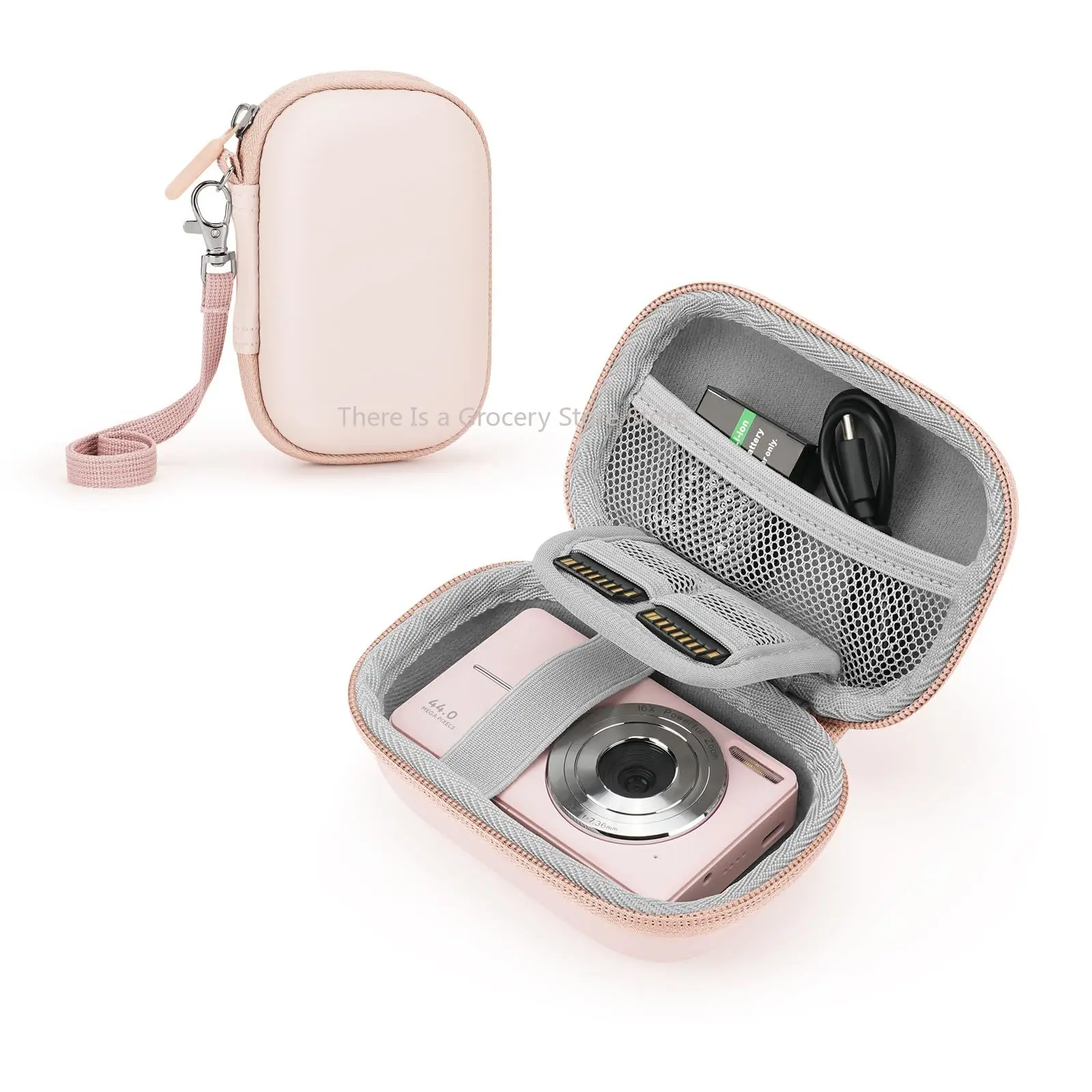 Étui pour appareil photo numérique, pour appareils photo numériques Samsung/Canon/Sony/Nikon, sac de transport mignon pour cartes SD, rose