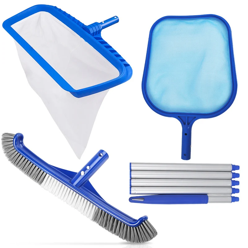 Outils de nettoyage de piscine : Épuisette de piscine de 12'' avec manche, tête de brosse pour piscine, épuisette de nettoyage en profondeur pour piscines hors sol, enterrées, spas et bains à remous