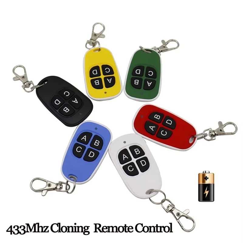 Télécommande universelle RF 433 MHz pour ouvre-porte de garage, émetteur sans fil, duplicateur 4 touches, clonage de clé de port