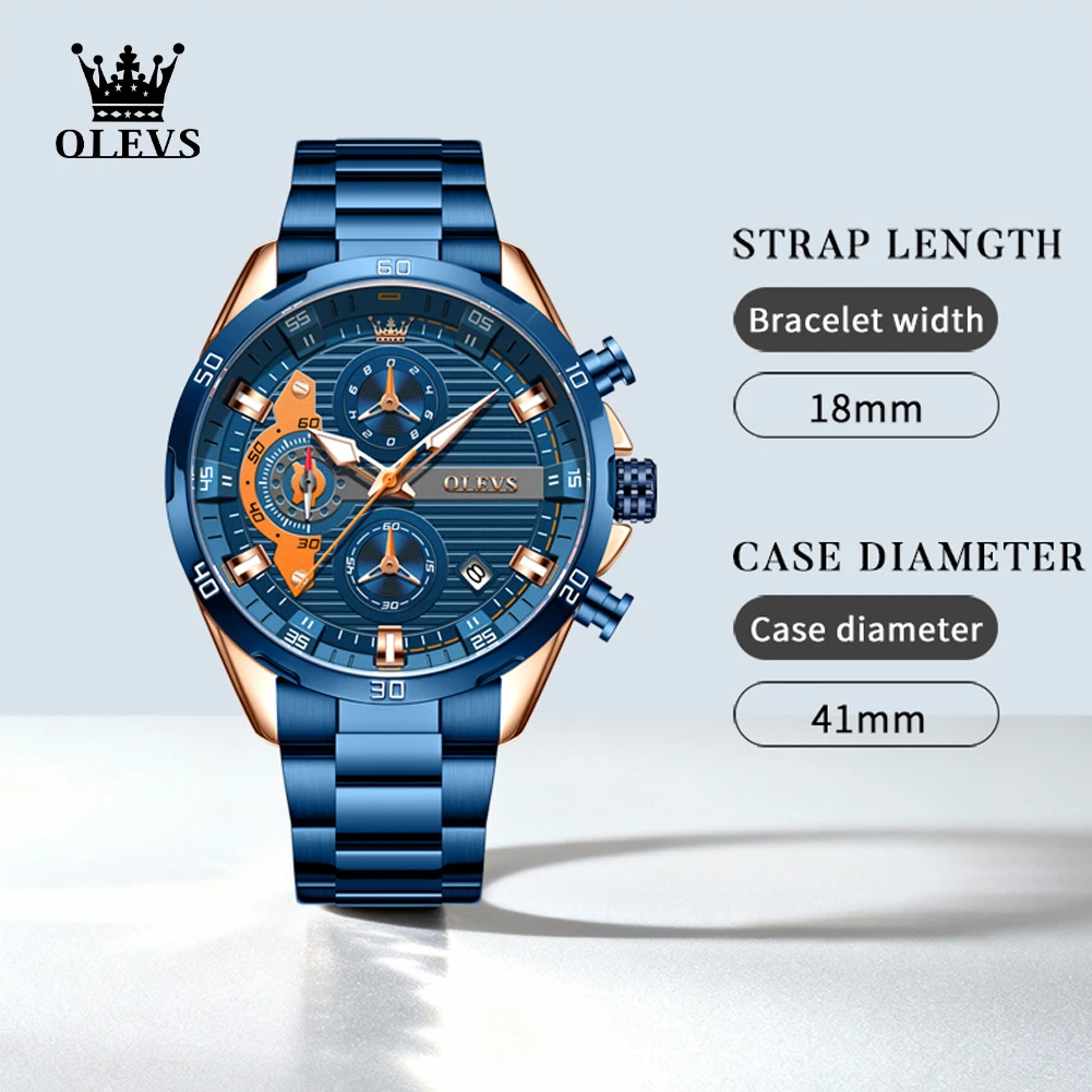 Montres de sport OLEVS pour homme, marque originale de luxe, montre à quartz étanche, lumineuse, avec date automatique, coffret cadeau pour homme, Reloj 2993