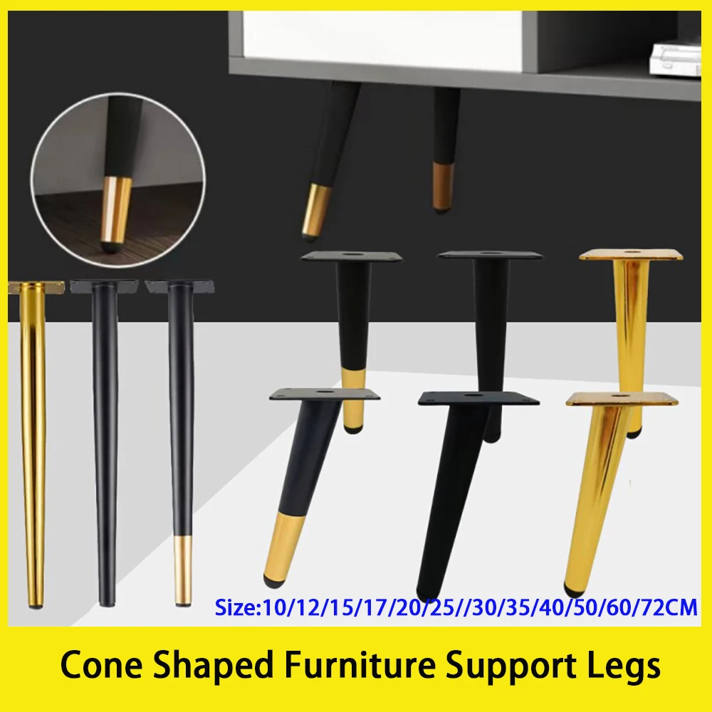 Pieds de support coniques pour meubles, en acier laminé à froid, hauteur réglable, pour table, canapé, meuble TV, chaise, accessoires de pieds de meuble (1 pièce)