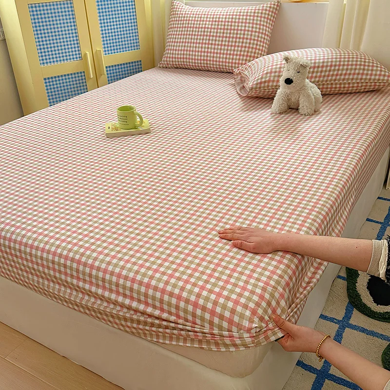 Drap-housse élastique de Style écossais, 1 pièce, couvre-lit doux pour la peau, pour chambre de filles et de garçons, linge de lit pour la maison