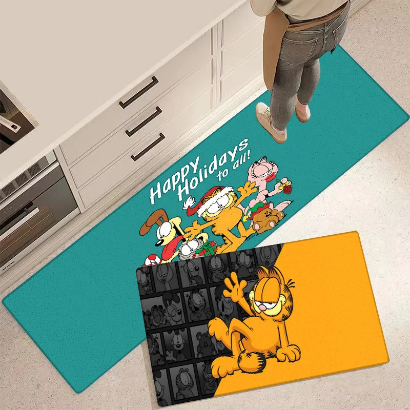 Entrance Front Door Doormat Cartoon Garfields Non-slip Kitchen Rug Living Room Rugs Balcony Bathroom Foot Mat Floor Mats Carpet