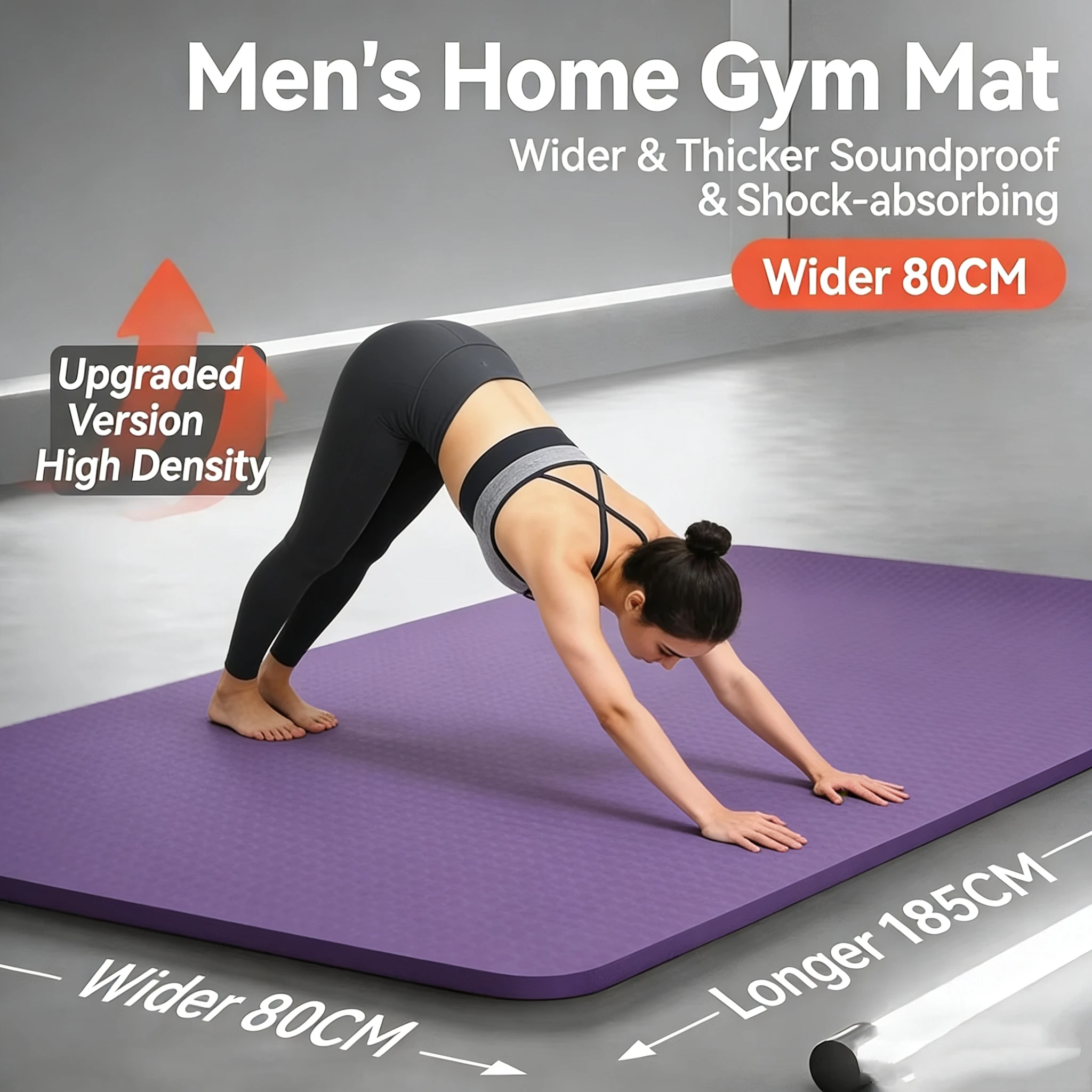 Yoga Mats Sport Fitness Mat Width 80cm Anti-slip Blanket for Exercise Yoga and Pilates Gymnastics Fitness Equipment Thick 10mm