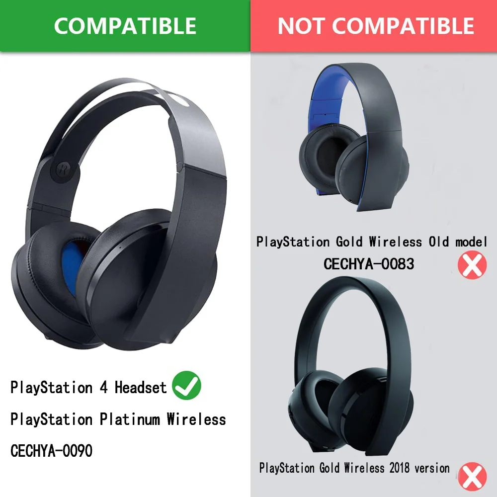 Replacement Earpads Ear Pads pad Cushion Cups earmuff for Sony PlayStation Platinum Wireless Headset PS4 CECHYA-0090 Headphones