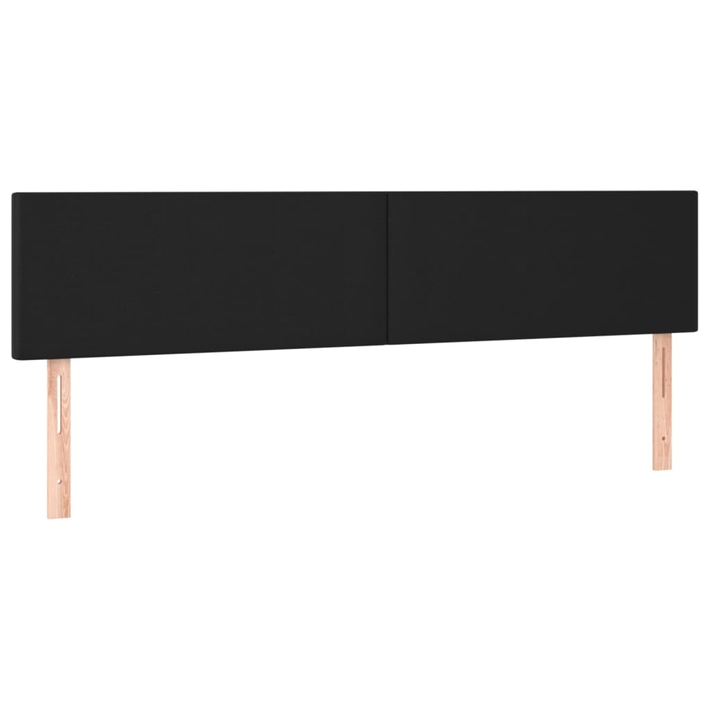Décoshop26 - Kopfteil Schlafzimmeraccessoire 2-teiliges Möbelstück 100 x 5 x 78/88 cm schwarzes Kunstleder TDL0206282 Image