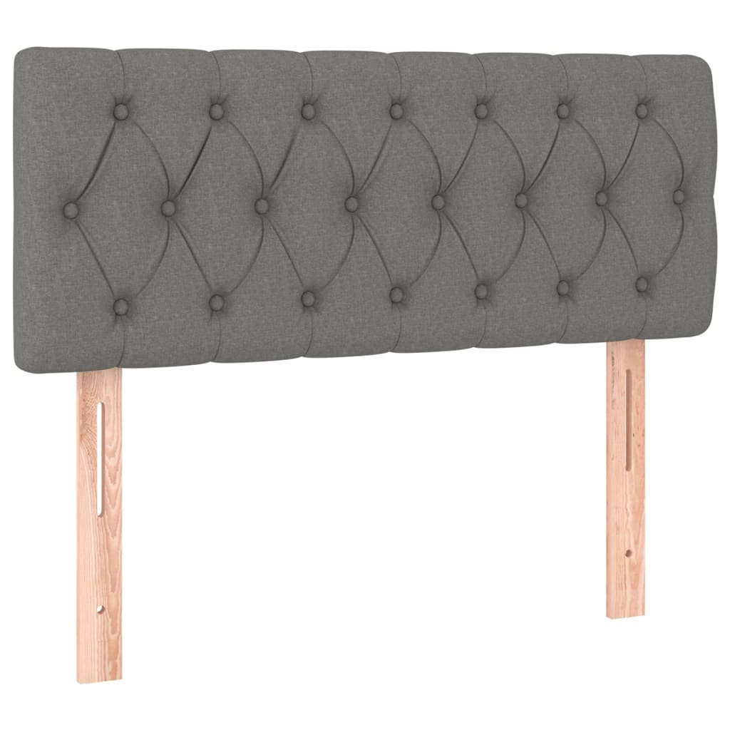 Décoshop26 - Kopfteil Schlafzimmeraccessoire Möbelstück 90 x 7 x 78/88 cm dunkelgrauer Stoff TDL0203158 Image