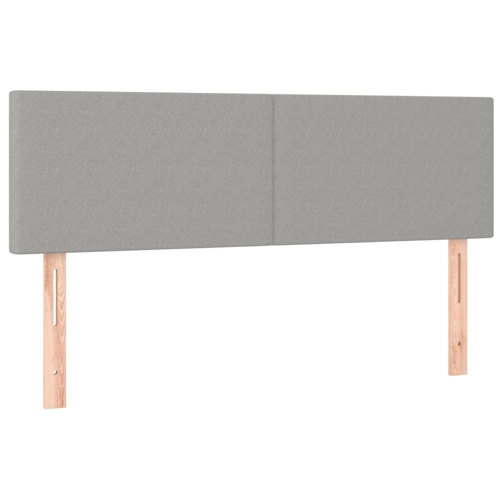 Décoshop26 - Kopfteil Schlafzimmeraccessoire 2-teiliges Möbelstück 72 x 5 x 78/88 cm hellgrauer Stoff TDL0206430 Image