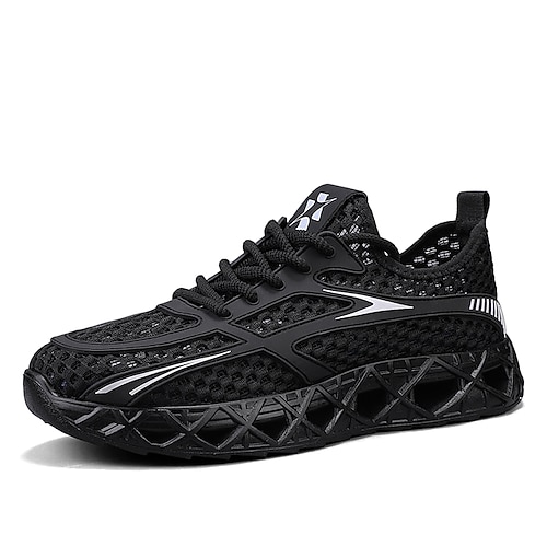 Schwarze und grüne Herren-Sportschuhe, leichte, atmungsaktive Schnürschuhe zum Laufen und Gehen, gepolsterte Sportschuhe für Joggen, Fitnessstudio, Reisen und den Alltag. Image
