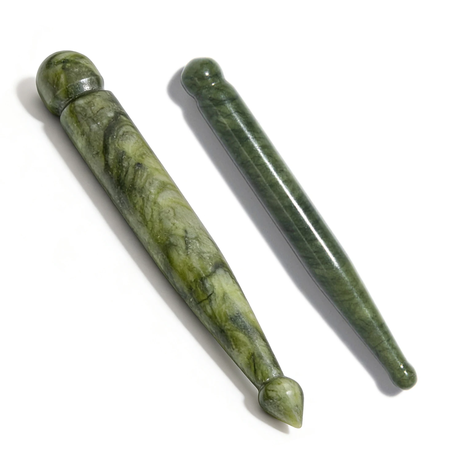 Natürlicher Jade-Stein Gua Sha Akupunktur-Stift Tiefengewebe-Meridian-Schabewerkzeug Gesichts- und Körper-Entspannungs-Massagestab Image