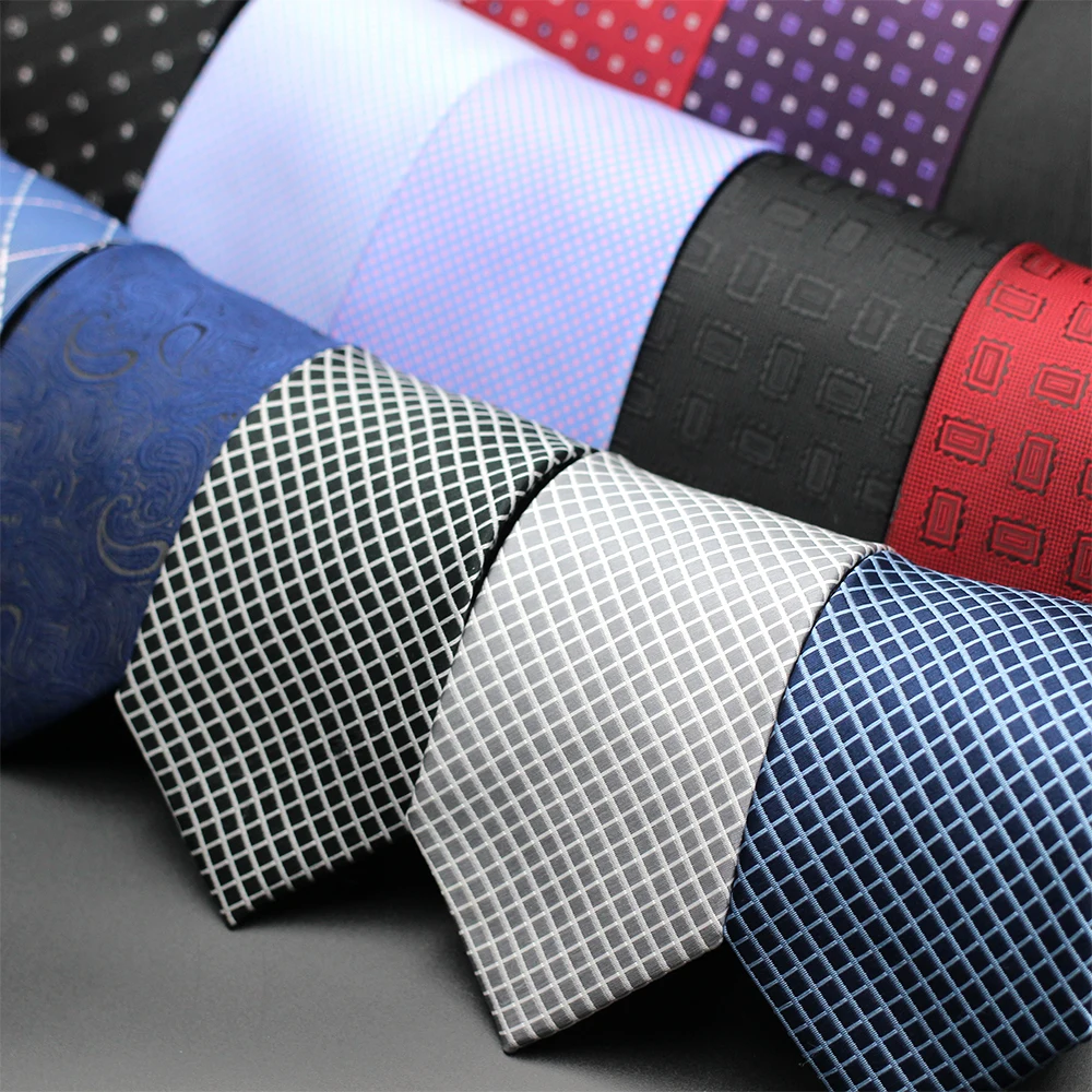 Blau Schwarz Rot Geometrie Plaid Krawatten Für Männer Dünne Männer Krawatte Für Hochzeit Business Krawatten Klassische Krawatten Gravatas Image