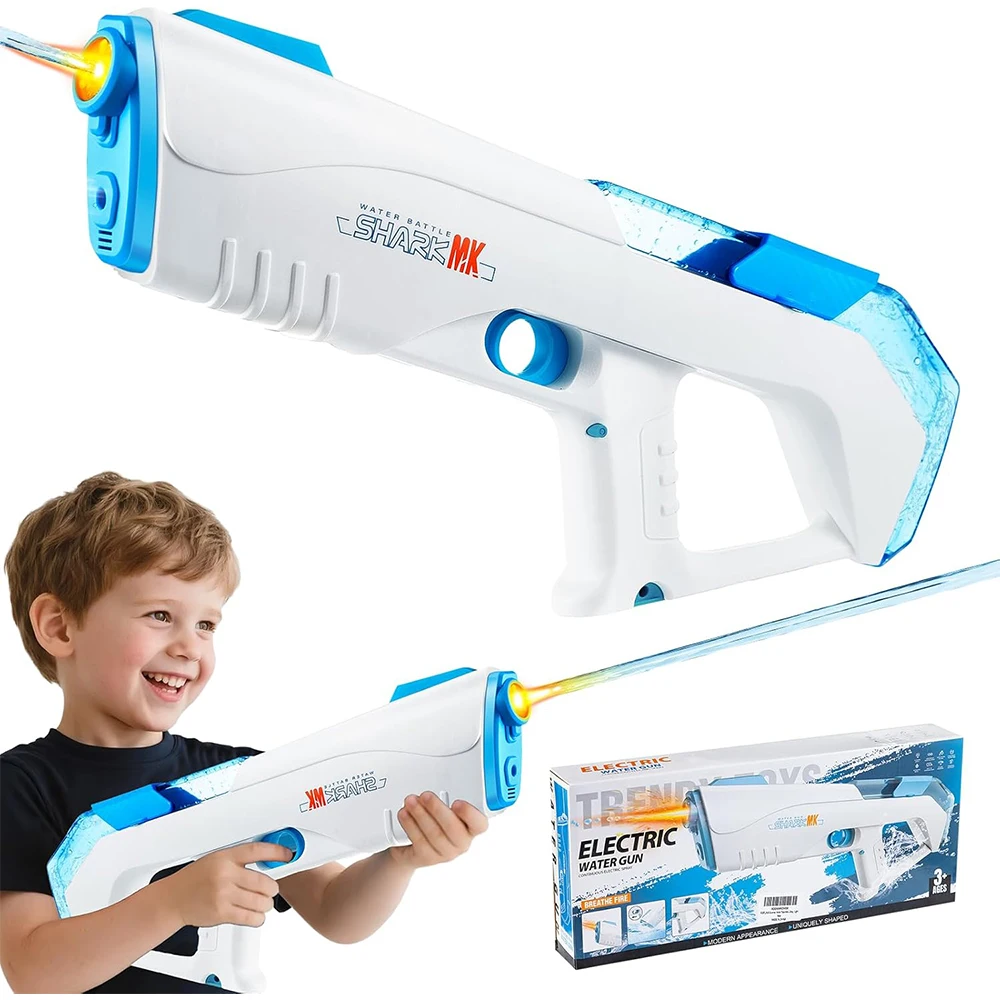 Elektrische Wasserpistole Automatisch Hochdruck Wiederaufladbar Große Reichweite Wasserspritzpistole für Kinder Erwachsene Pool Strand Outdoor-Spielzeug Image