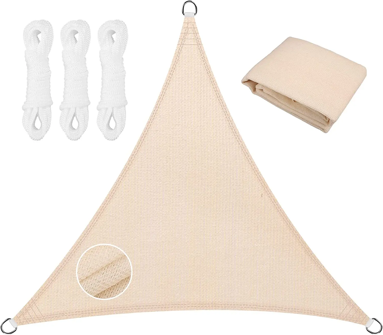 HDPE-Sonnenschutz, Segelüberdachung, Dreieck, 5 x 5 x 5 m, UV-Schutz, atmungsaktive Markise für Garten, Außenterrasse, Camping, Unterstände, Autozelte Image