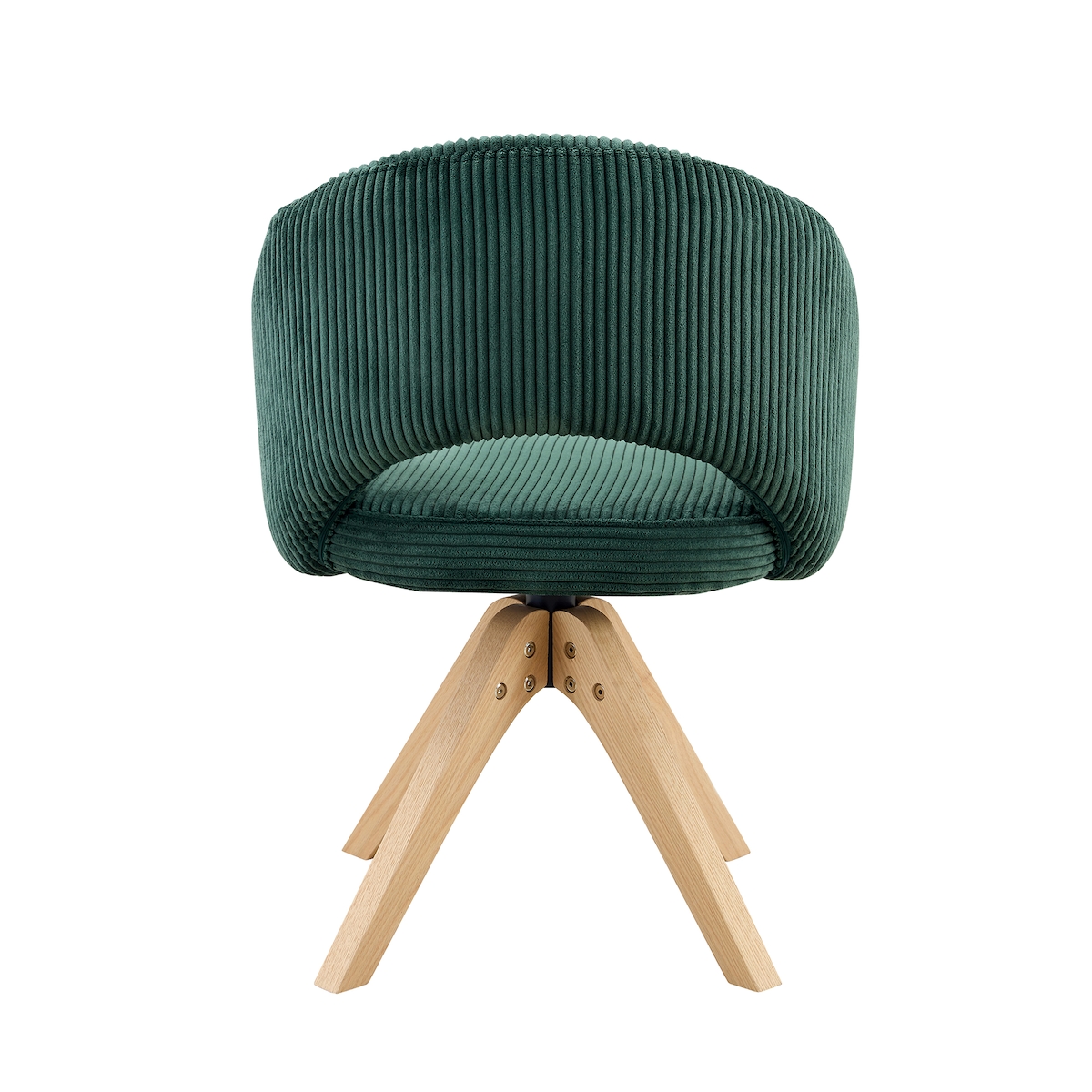 STILVORA Drehstühle 2er-Set Samt dunkelgrün, Massivholz, 360° drehbar, Höhe 84 cm Image