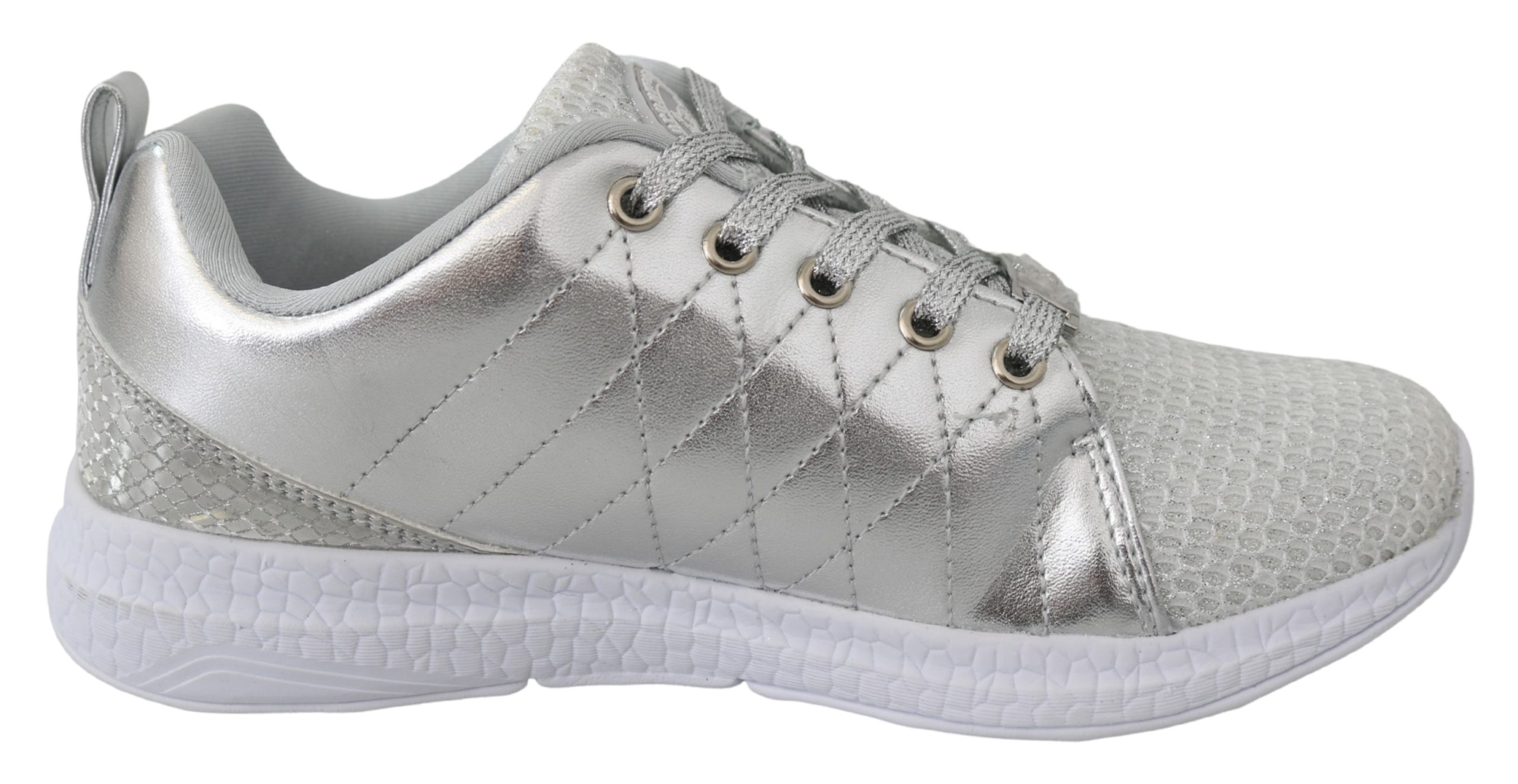 Plein Sport Women's Silver Polyester Runner Gisella Sneakers Shoes