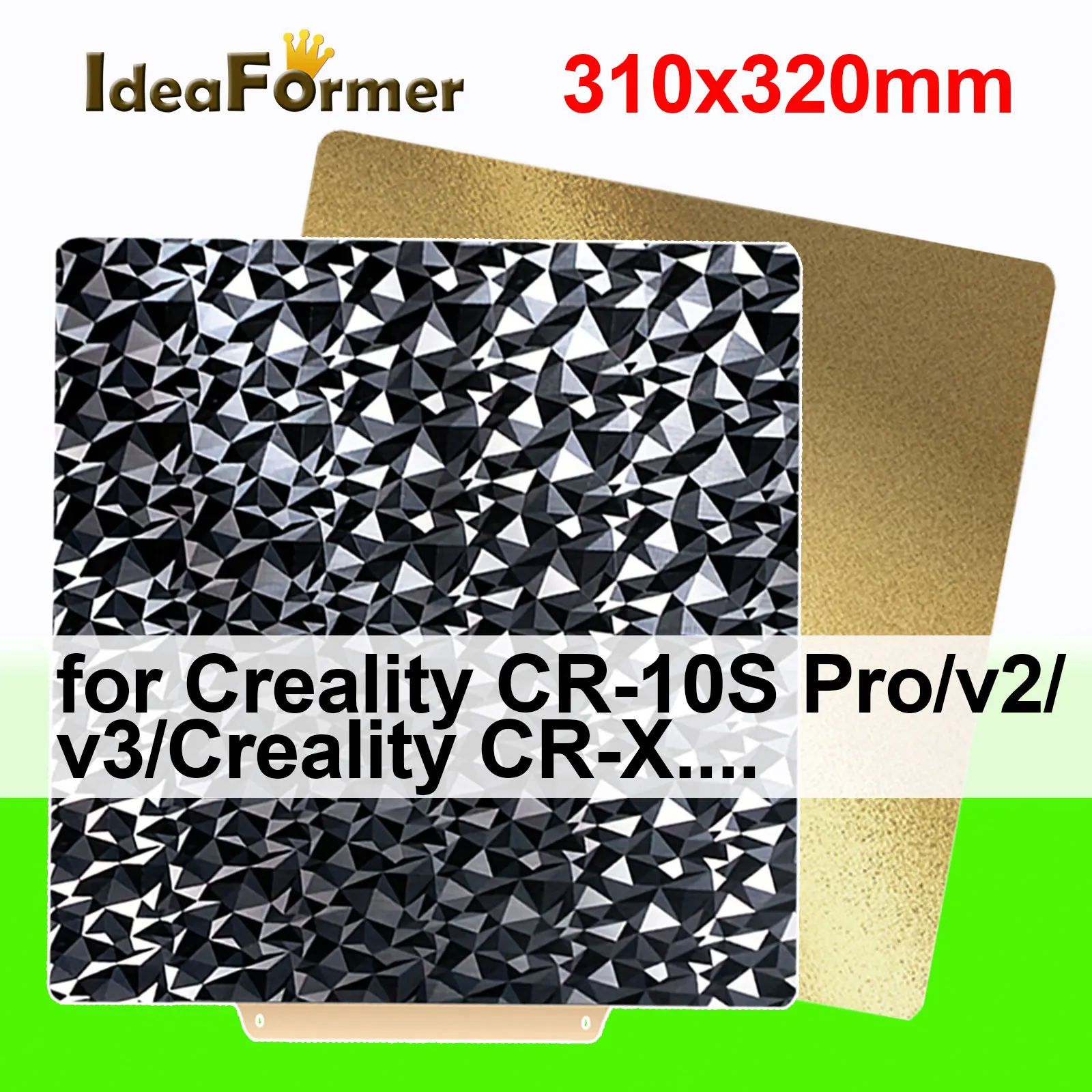 Blech pei peo platte für creality ender 3 max 310x320mm magnetisches stahlblech pei für CR-10 v2 v3 mega x beheiztes bett peo upgrade Image