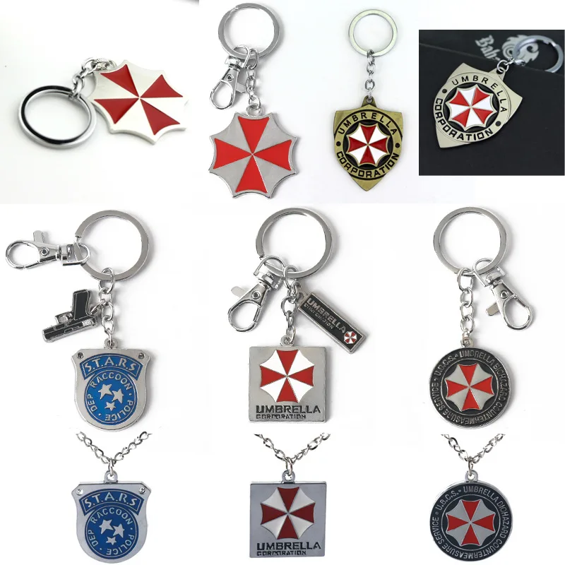 Resident Evil Schlüsselanhänger, Verzierung, Geschenke, Auto-Schlüsselanhänger, Spielzeug, Regenschirm, Corporation, Sublimation, leerer Schlüsselanhänger, Edc, modische Schlüsselanhänger Image