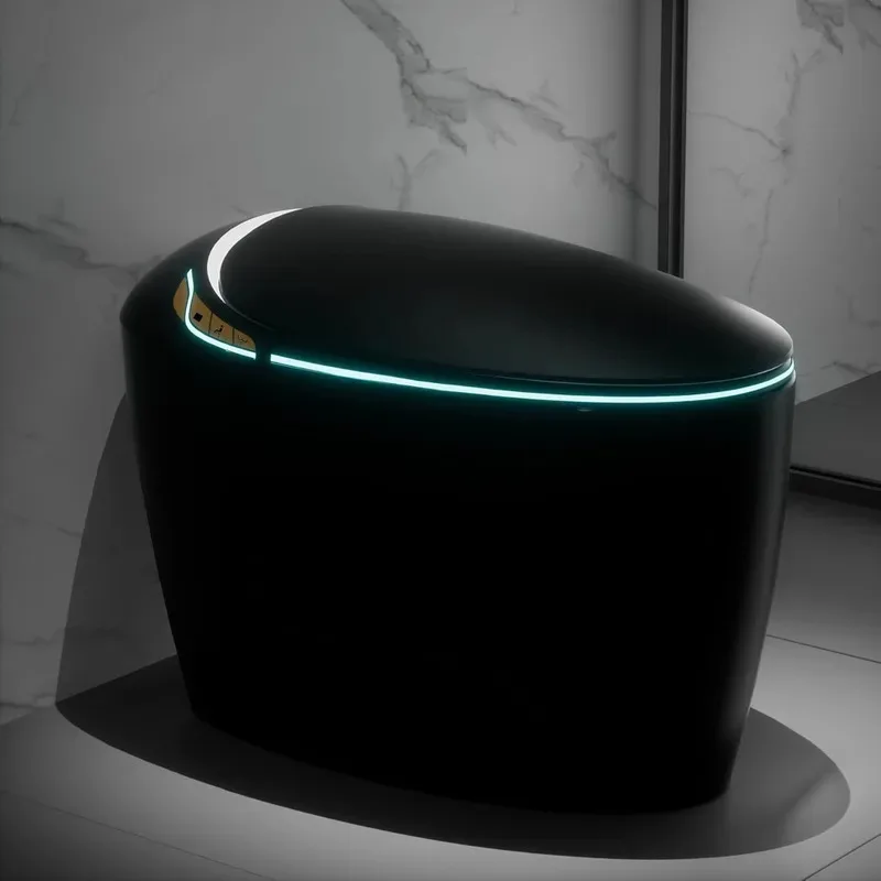 Luxus Smart Toilette mit Bidet-Sitz, längliches eiförmiges modernes Design, automatisches Öffnen und Spülen, verstellbarer beheizter Sitz, warmes Wasser
