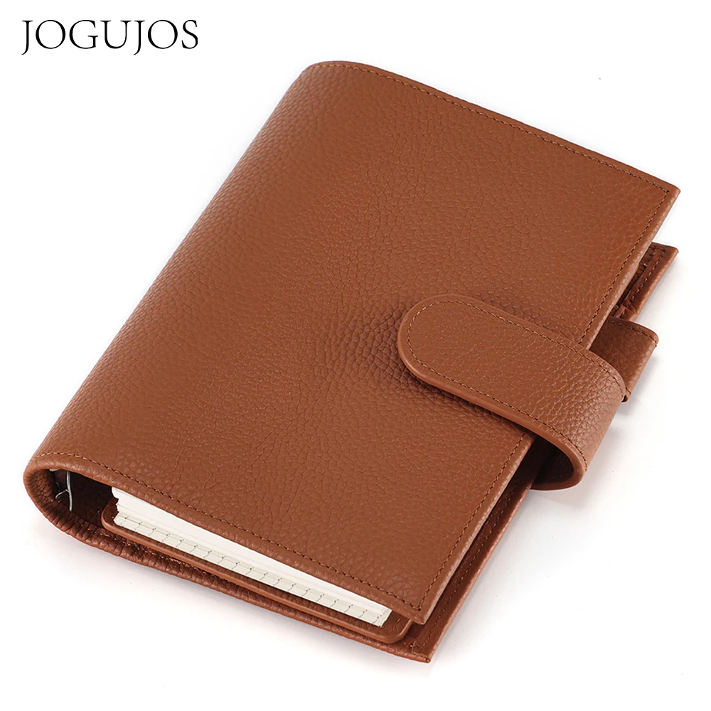 Jogujos Echt leder Lose blatt Notizbuch Lederbezug Notizbuch Binder Planer Journal reise tagebuch Skizzenbuch 145 Seiten Image