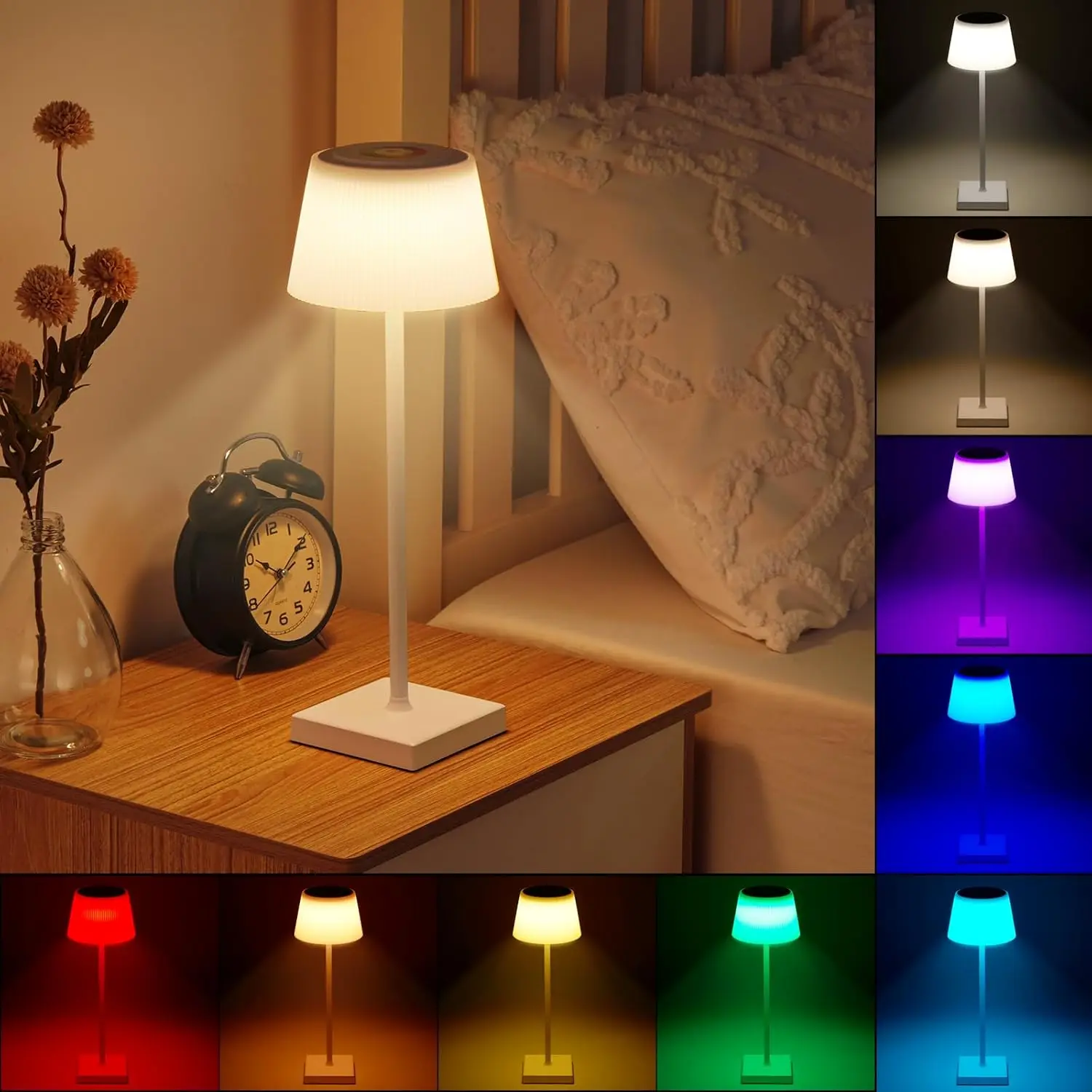Kreative dimmbare Touch-Control-Tisch lampe, LED-Tisch lampe kabellos, wiederauf ladbare Batterie Tisch lampe für Schlafzimmer Balkon Bar