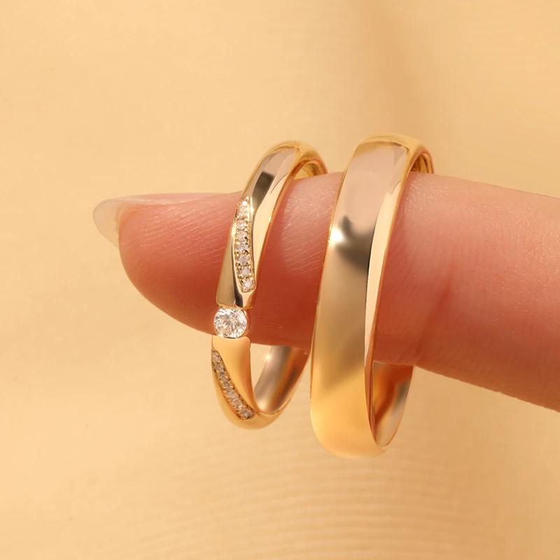 Couture passende Eheringe im Set aus 18K/14K/9K Gold und PT950, komplette Brautschmuckkollektion für Paare Image