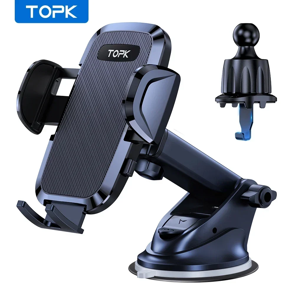 TOPK 360 ° Auto-Handyhalterung Universelle Armaturenbrett- und Lüftungsschlitz-Handyhalterung für iPhone und Smartphones Image