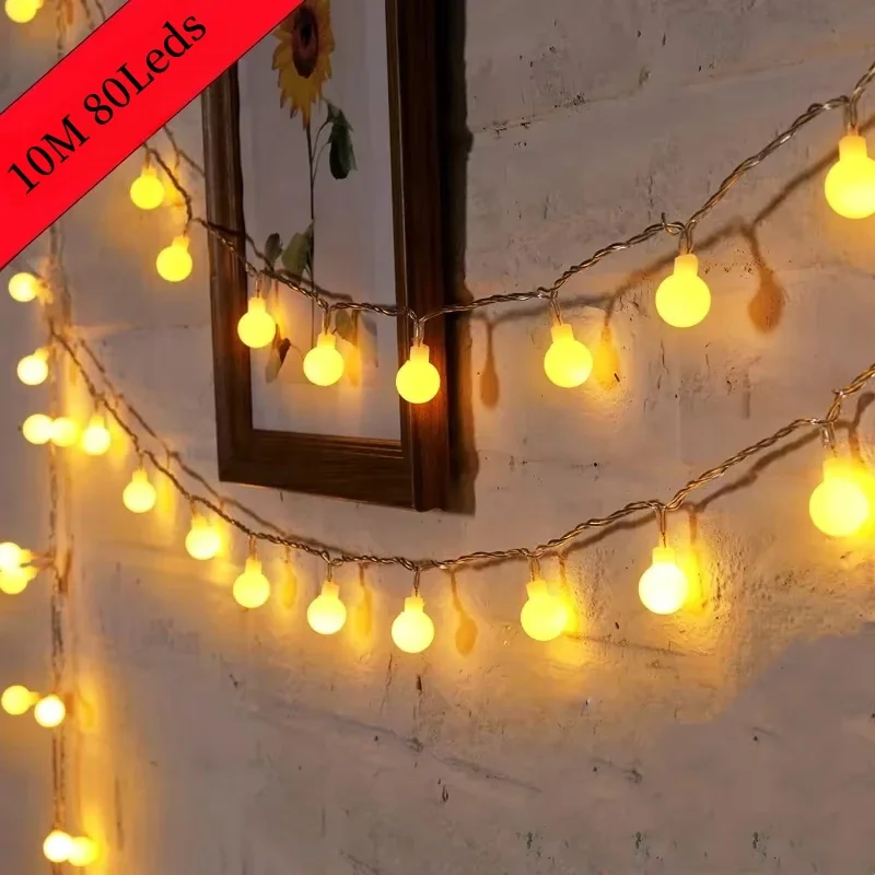 USB-/Batteriebetriebene Lichterketten, Globus-Lichterketten, wasserdichte Außenlampe, Hochzeit, Garten, Kugel-Lichterketten, Weihnachtsdekoration