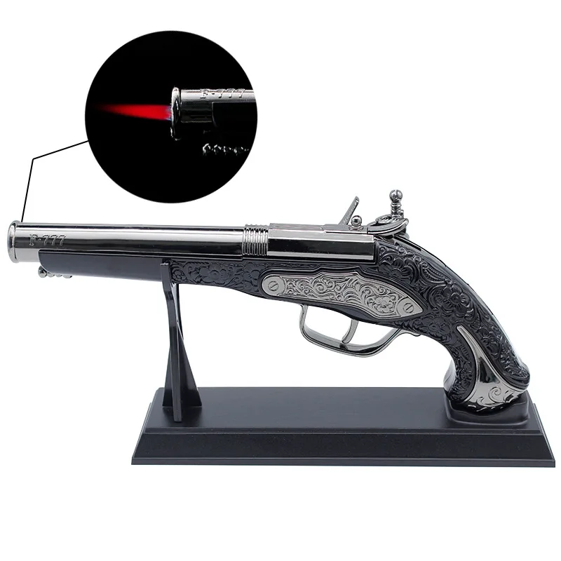 Revolver-Stil Modell-Zigarettenanzünder, Fotografie-Requisite, Wiederholbar Aufblasbarer Feuerzeug, Hochwertige Rote Flamme Image
