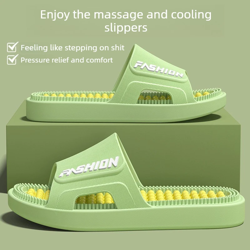Akupressur-Massage-Hausschuhe für Damen und Herren, Weiche EVA Anti-Rutsch Ergonomische Reflexzonen-Pantoffeln für Zuhause, Bad, Innen- und Außenbereich Image