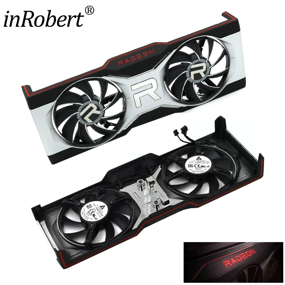 Original R ​ X6700XT AUB0812VD-00 Grafikkartenlüfter für AMD RADEON RX 6700 XT FE Grafikkarten-Ersatzlüfter mit Gehäuse Image