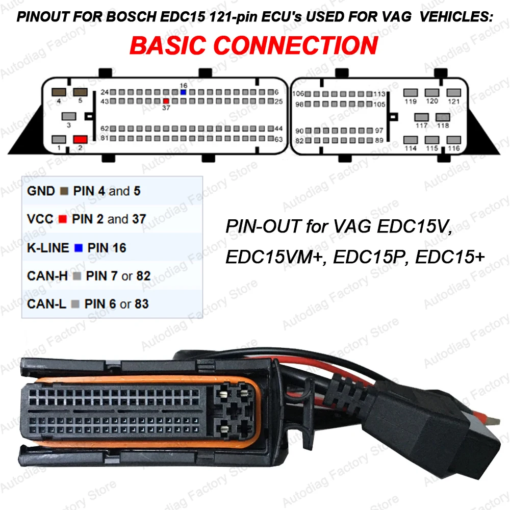 ECU-Programmierkabel für Bosch ME7 EDC15 EDC15P EDC15V EDC15VM+ Motor-OBDII-Diagnosekabel für VW/Audi/Skoda für KESS VCDS Image