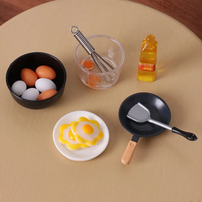 10 Teile/satz Puppenhaus Miniatur Schüssel Ei Friteuse Schneebesen Modell Simulation Mini DIY Puppe Haus Küche Möbel Dekor Zubehör