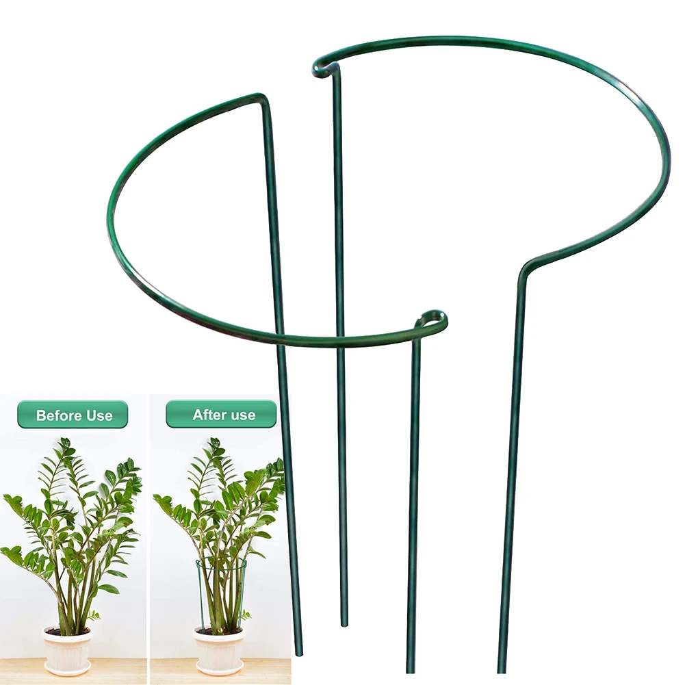 Robuste Metall-Pflanzenstützpfähle, halbrund, Kletterreben, Gartenpflanzenpfahlhalter, Blumenring-Stützregal Image