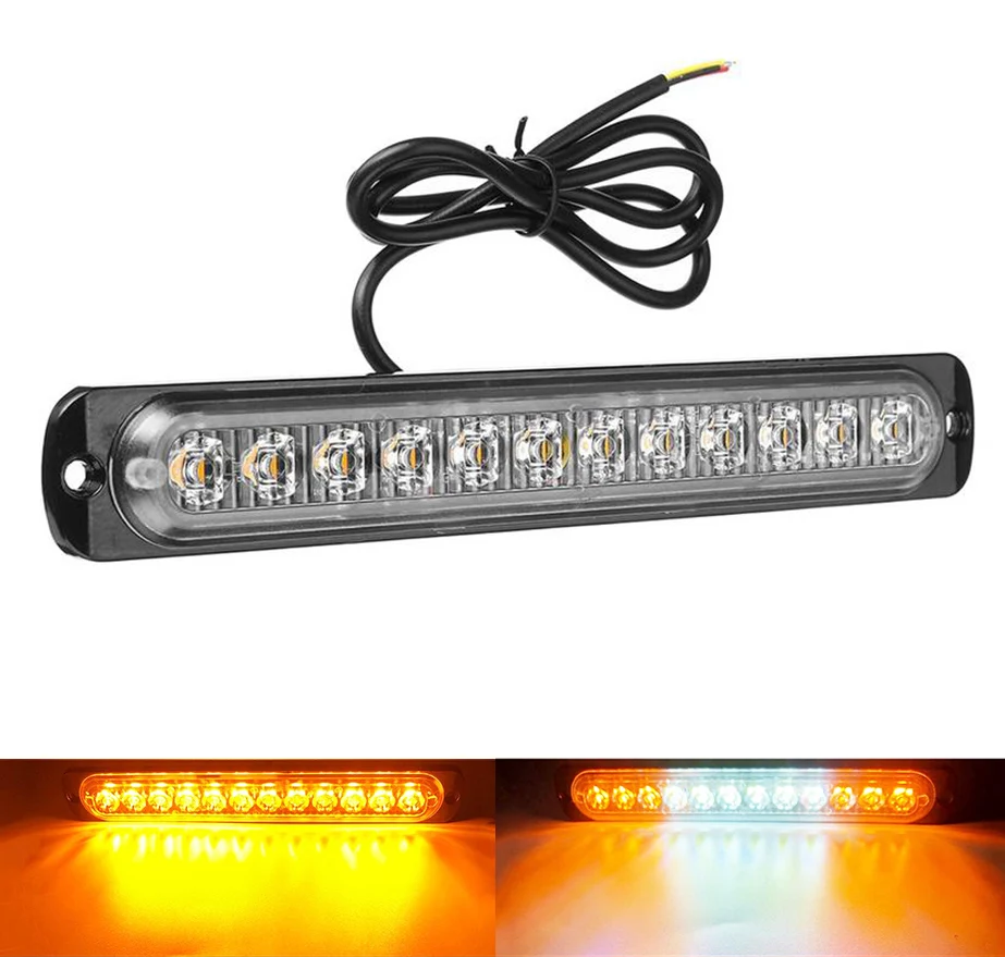 1 Stück 2 Stück 4 Stück Stroboskope Strobe 12 LED-Blitzlicht Polizeiauto LKW Auto 12–24 V Notfall blinkende Seitenmarkierungsleuchten Image