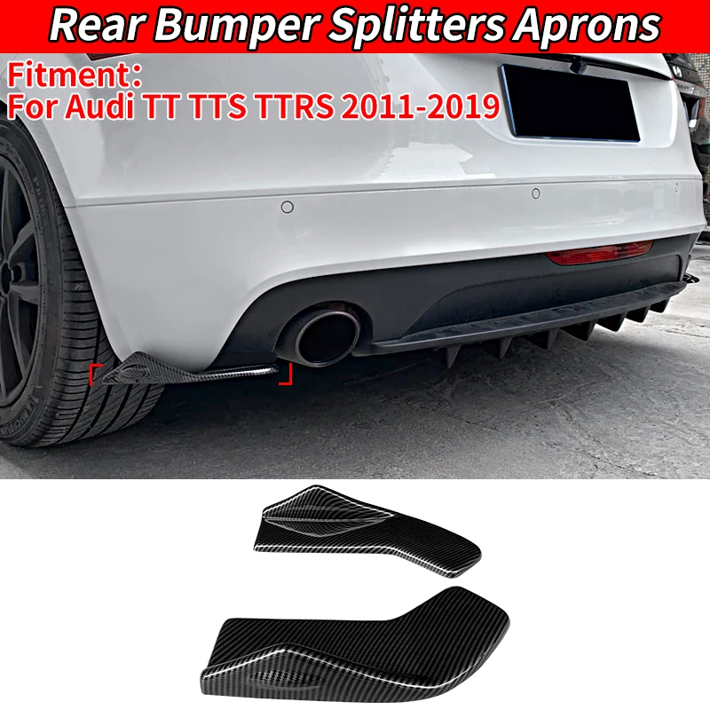 Für Audi TT TTS TTRS 2011-2019 ABS Carbon-Optik Auto Heck-Winkelsplitter Diffusor Karosserie-Kit Splitter Kratzschutz Image