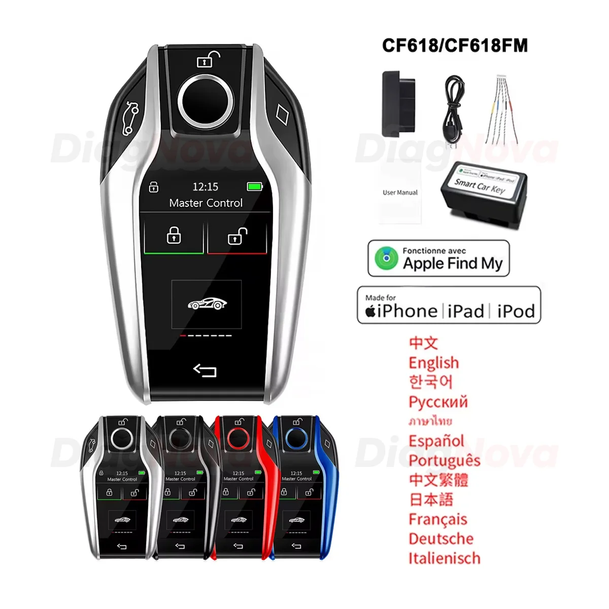 Universeller Modifizierter Smart Key CF618 LCD-Touchscreen Autoschlüssel Schlüsselloser Zugang Auto-Verriegelung für BMW Benz Audi Kia Ford Porsche Lexus VW Image