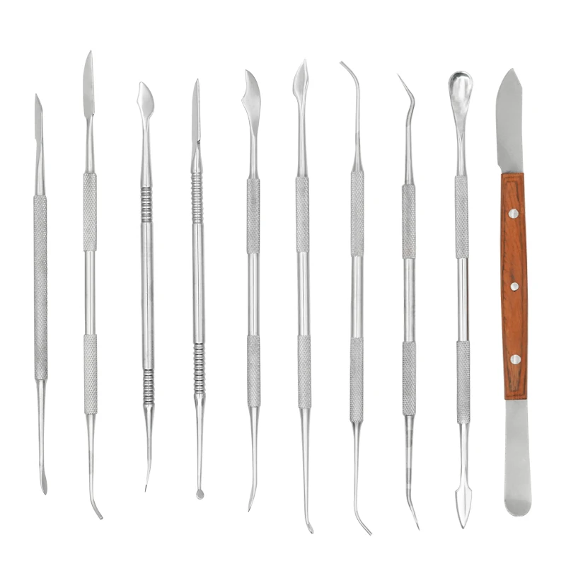 1Pcs Dental Gips Spachtel Mischen Messer Edelstahl Vielseitig Wachs Scoop Carving Werkzeug Harz Verbund Füllung Instrument Image