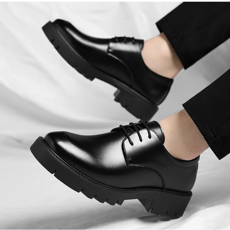 Höhenverstellbare Herrenschuhe aus Rindsleder, Modisch, Casual, Business-Büro Dickbesohlte Formelle Herrenschuhe 2026 Neu