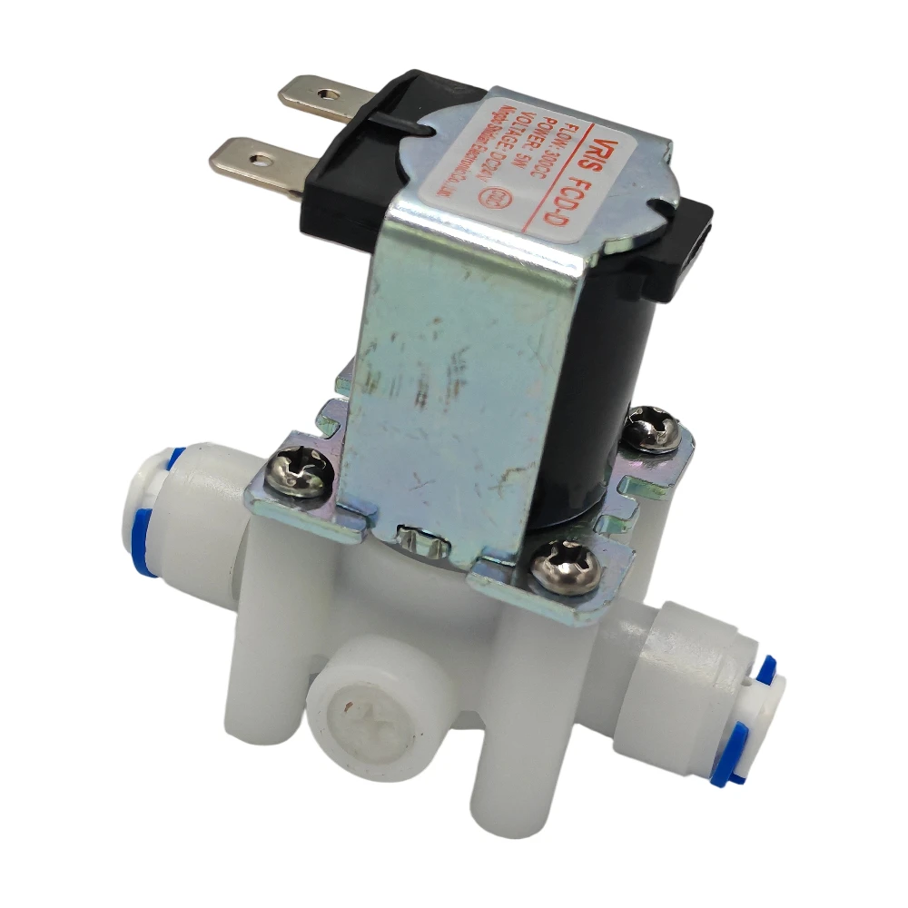 POM Kunststoff Elektrische 24VDC Magnetventil Wasser Mit abfall wasser Fluss 300cc Restrictor Image
