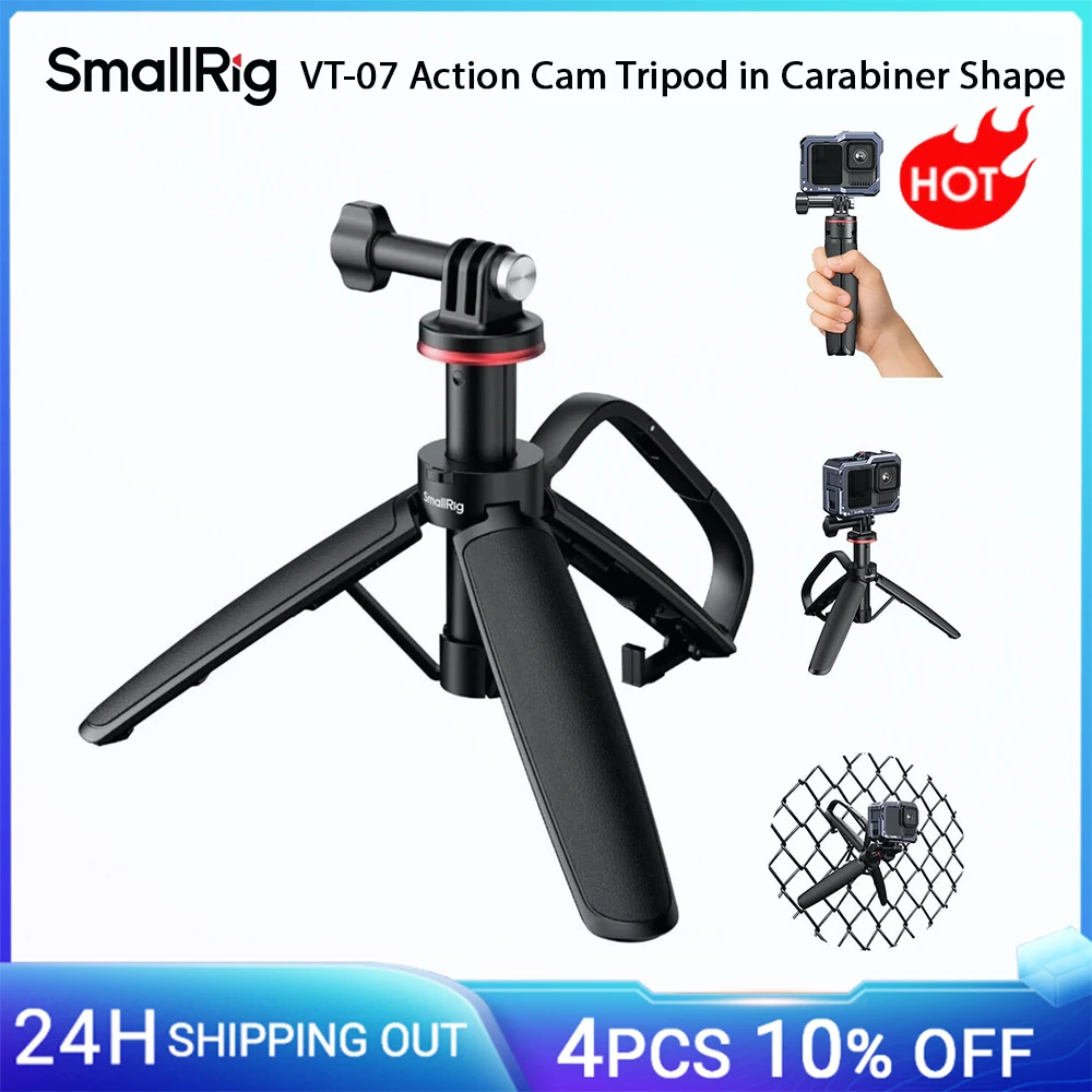 SmallRig Tragbares Action-Kamerastativ in Karabinerform, ausziehbarer Selfie-Stick für GoPro Hero 13, für DJI Osmo Action 5 Pro Image