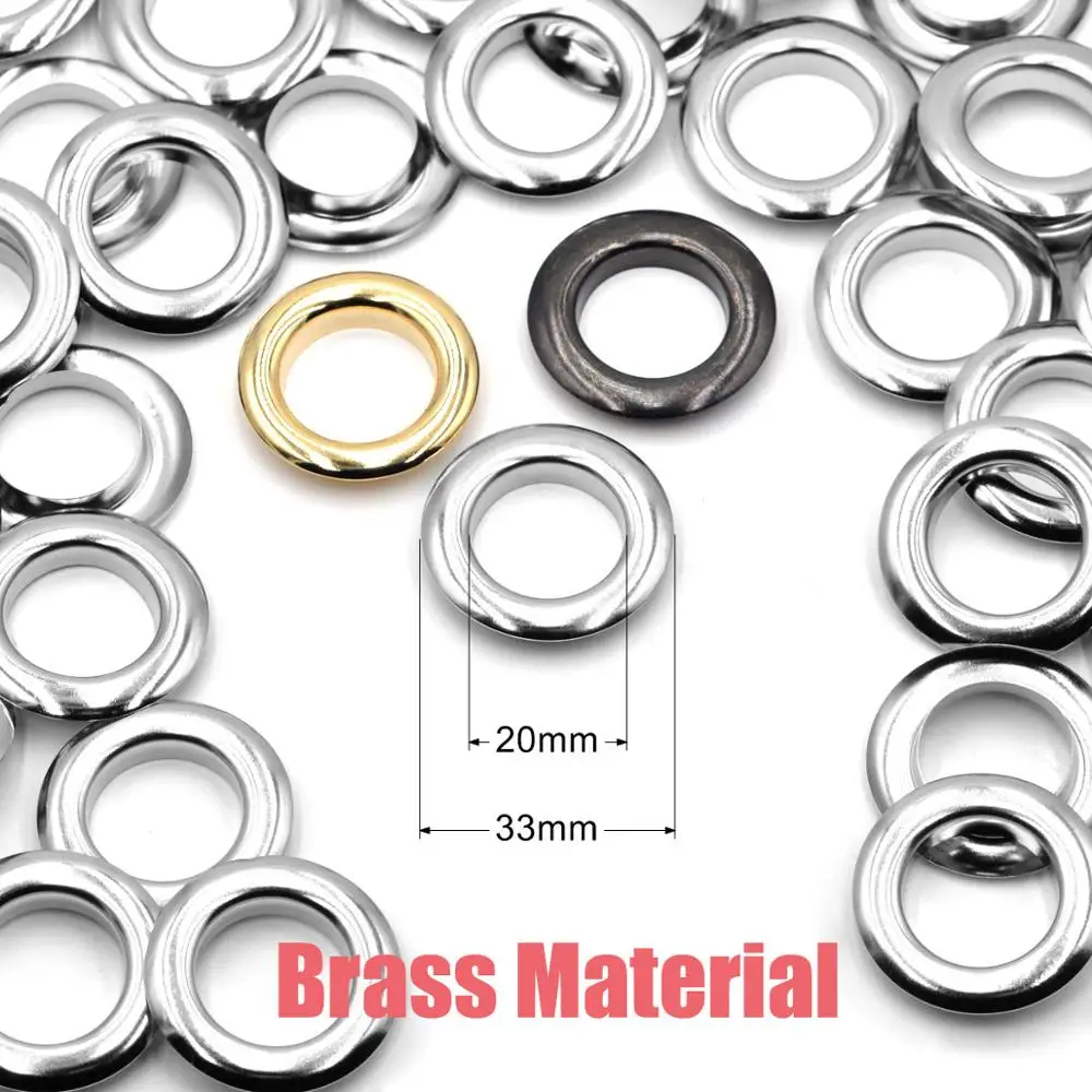 10sets 20mm Silber Gold Schwarz Messing Material Große Größe Silber Tülle Öse Mit Unterlegscheibe Fit Leder DIY Handwerk schuhe Gürtel Kappe