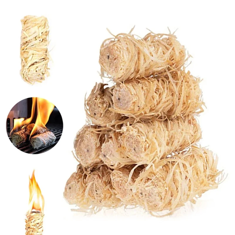 30/60/100/120 Stück Natürlicher Feueranzünder Wachsstäbchen Geeignet für Kamin Grill Ofen Schornstein Holzkohleanzündung Image