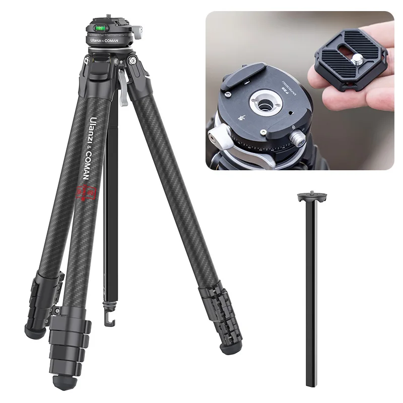 Ulanzi zero f38 leichtes Reises tativ Voll carbon faser profession elles Outdoor-Stativ mit f38 Schnell spanner Kugelkopf Image