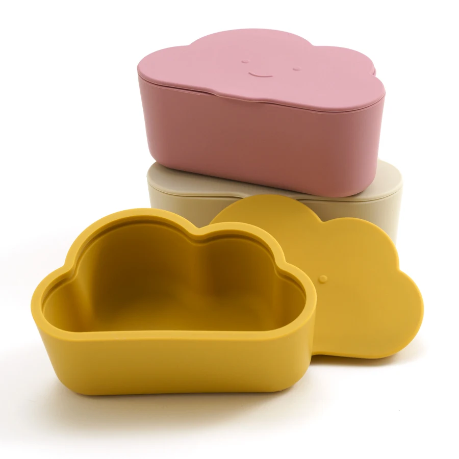Silikon Baby Snack Box Kinder Einfarbig Silikon Lebensmittel Box Baby Tragbare Fütterung Lebensmittel Baby Snack Container Mit Deckel Baby Zeug Image