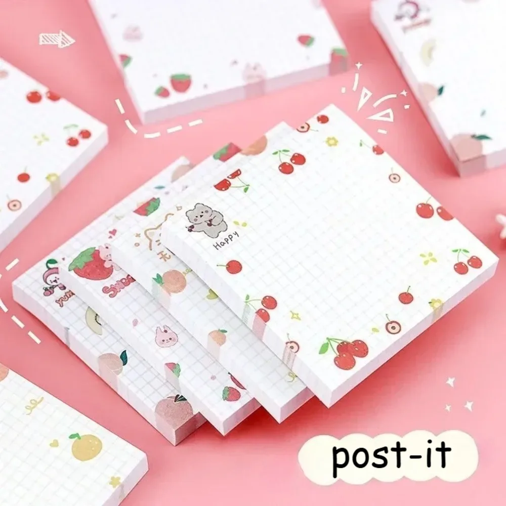 80 Stück/Packung Kawaii Tiere und Früchte Haftnotizen Memo-Block To-Do-Liste Niedliche Journaling-Zubehör Planer-Aufkleber Deko-Haftnotizen Image