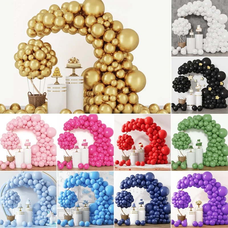 87 Stück Metallic-Luftballons, Girlandenbogen-Set, Makronen-Latex-Ballon, Hochzeit, Geburtstag, Party, Dekoration, Kinder, Erwachsene, Babyparty, Metall-Globos Image
