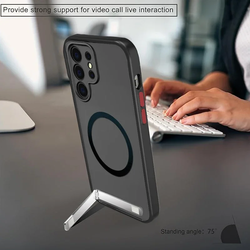 Transparente Magnetische Handyhülle mit Ständer für Samsung Galaxy S26 S25 S24 Ultra S22 5G S23 Plus Handyhüllen Standfunktion Cover Image